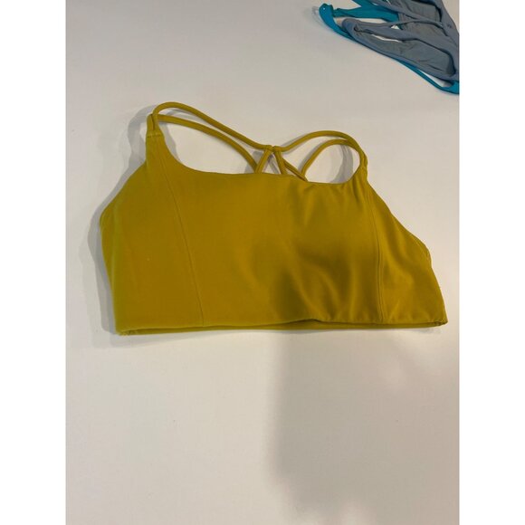 Athleta Womens Yellow Strappy Sports Bra Size S - Picture 2 of 6